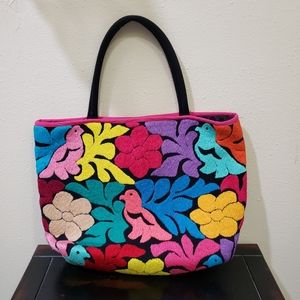NWOT Jalapa de Diaz 🕊️ Multi Color Mexican Embroidered Satchel